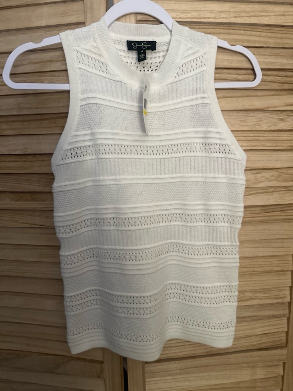 Jessica Simpson Cream Knit Sleeveless Shell Top